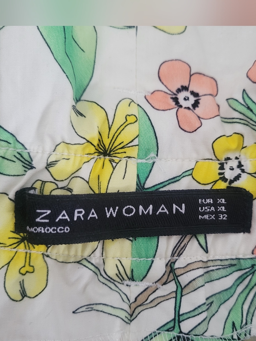 🎈ZARA Woman Wide-leg Floral High Waist Pants XL Spring Boho-chic - Picture 5 of 13